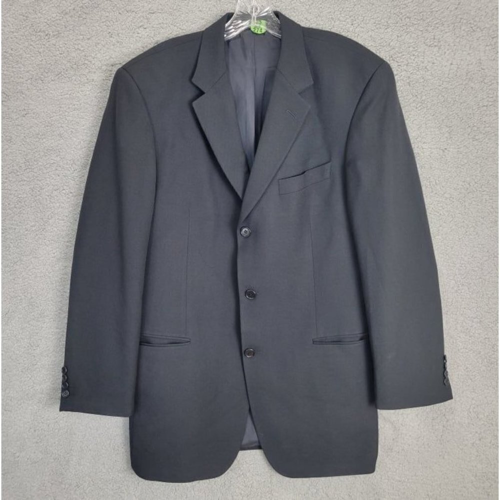 HUGO BOSS Men's Size 42L Black 100% Virgin Wool Super 100 Finest Quality Blazer